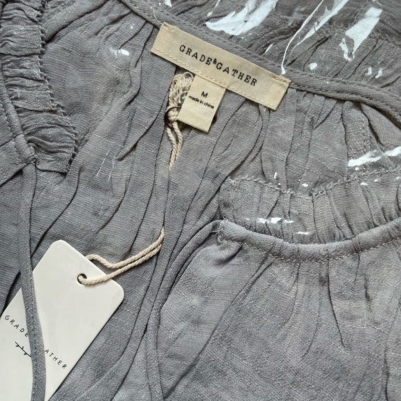 GRADE & Gather blue mist tiered ruffle sleeve blouse - Picture 13 of 15